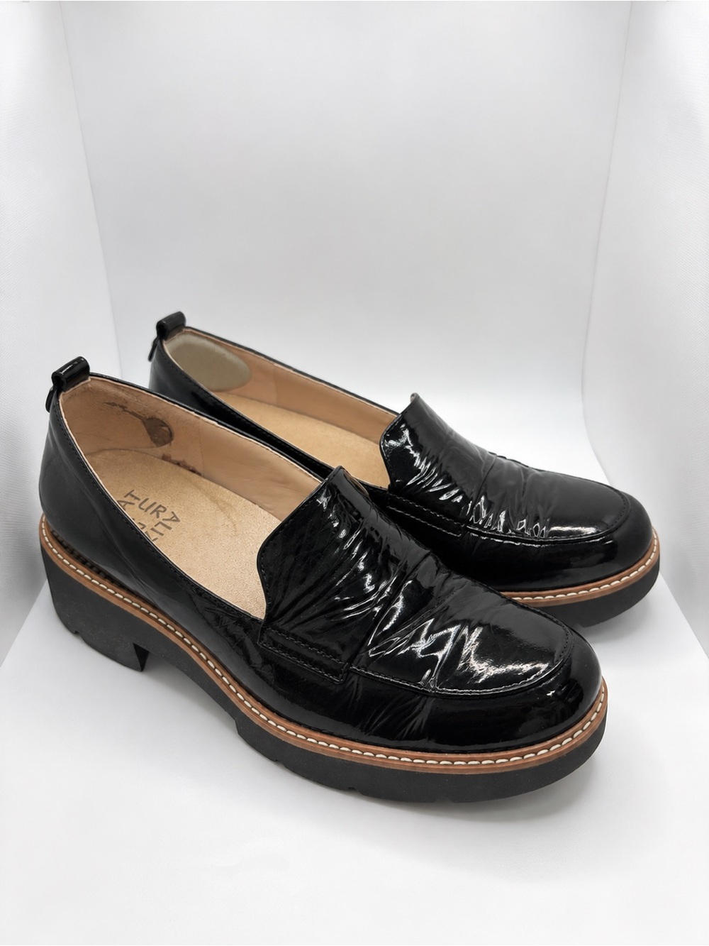 Naturalizer Black Patent Platform Loafers